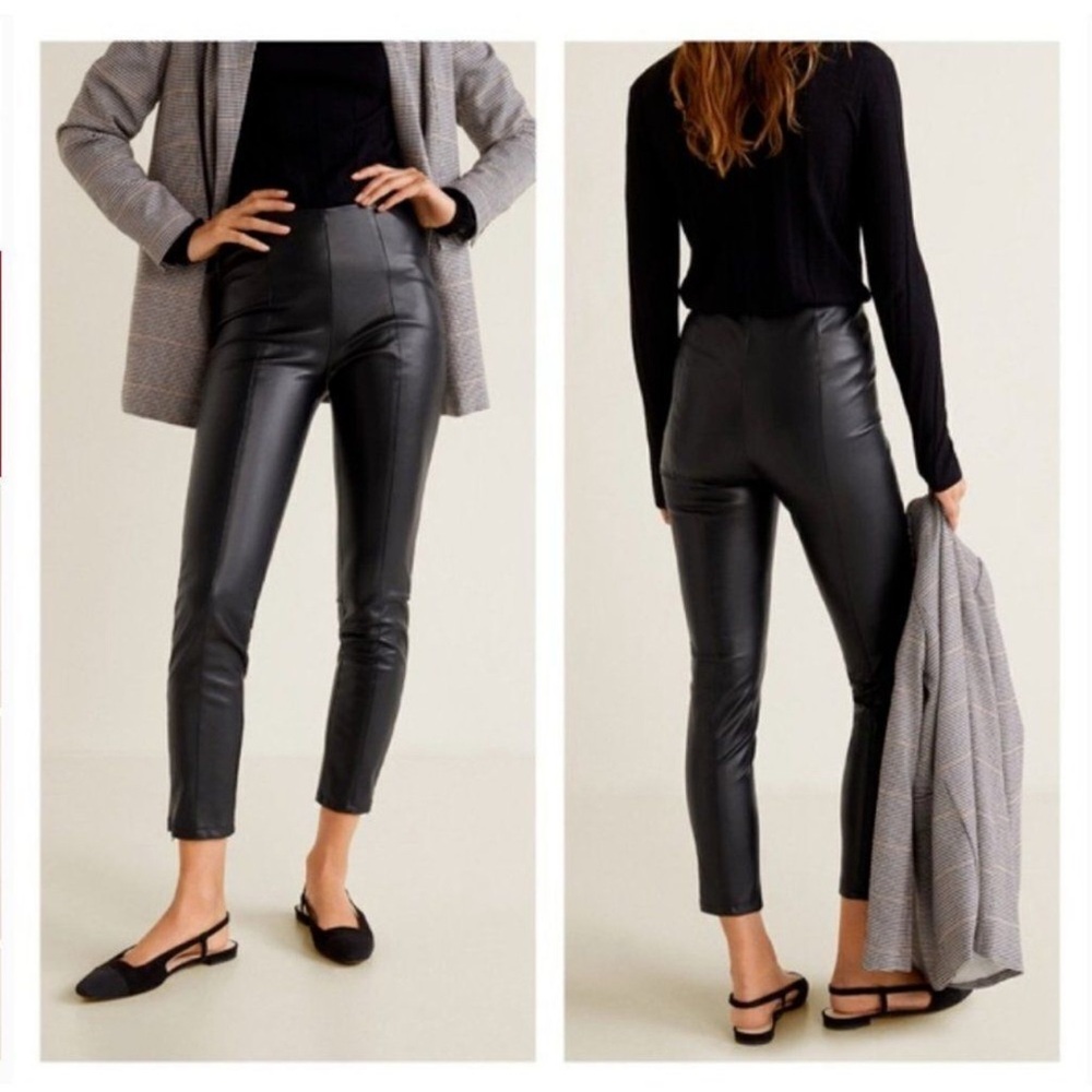 Zara Black Faux Leather Pants